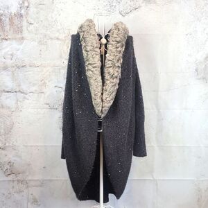 Jennifer Lopez oversized cardigan- grey metallic Women's Size S (runs big)